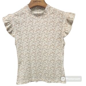 STORIA Cap Sleeve Distsy Floral Crop Top Sz. M